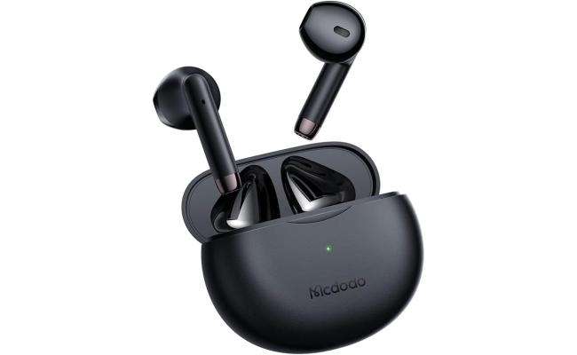 Mcdodo Hp-8031 Tws Bluetooth 5.0 Wireless Headphones p to 25 hours of playtime with charging case IPX4 Waterproof - Black